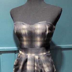 H&M Strapless Black and Yellow Dress